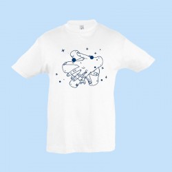 Haurren kamiseta xuria ESKU IZARRAK